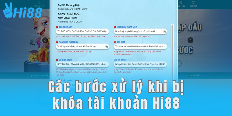 Các bước xử lý khi bị khóa tài khoản Hi88 Các bước xử lý khi bị khóa tài khoản Hi88